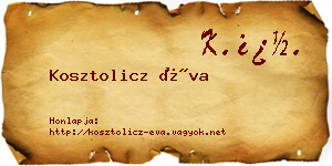 Kosztolicz Éva névjegykártya