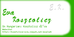 eva kosztolicz business card